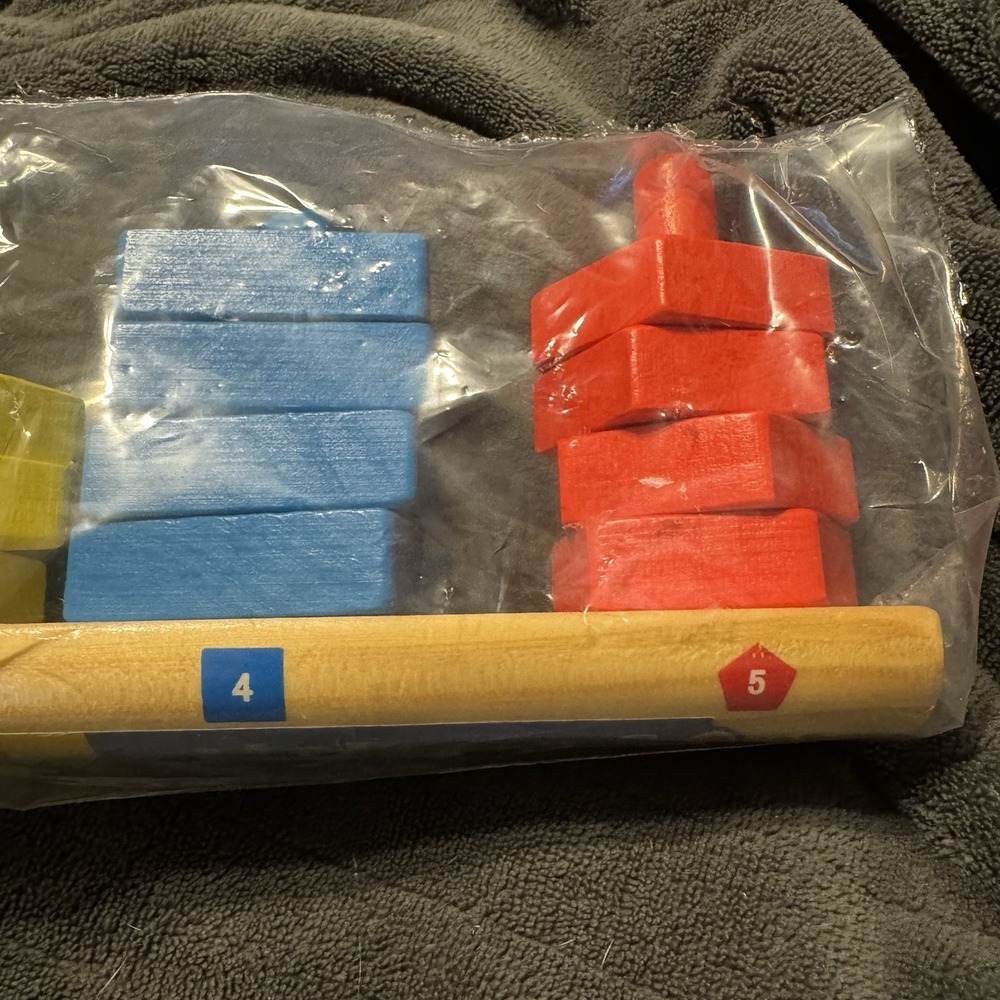 Melissa & Doug Stack & Sort Board Toy W/Wooden Shapes EUC *Missing 1 piece* - Picture 3 of 6